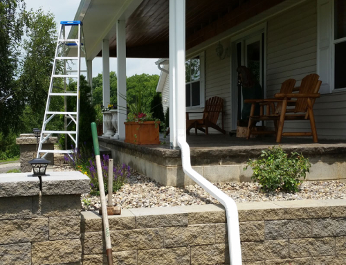 Downspout past landscaping