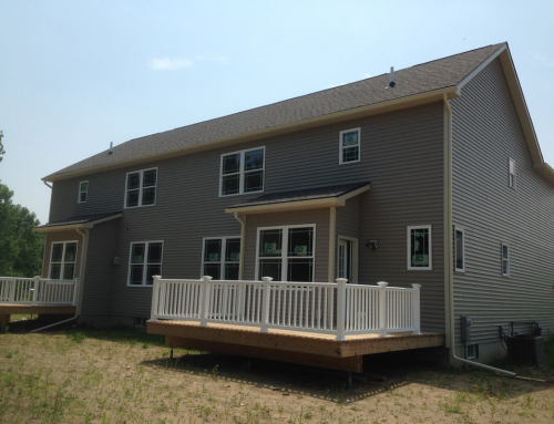 Rear townhouse 2nd story 2 separate gutters