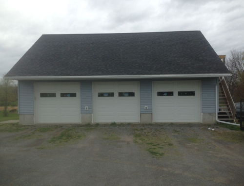 Seamless gutter run on garage